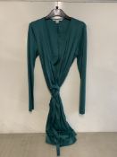 Diane von Furstenberg green wrap dress