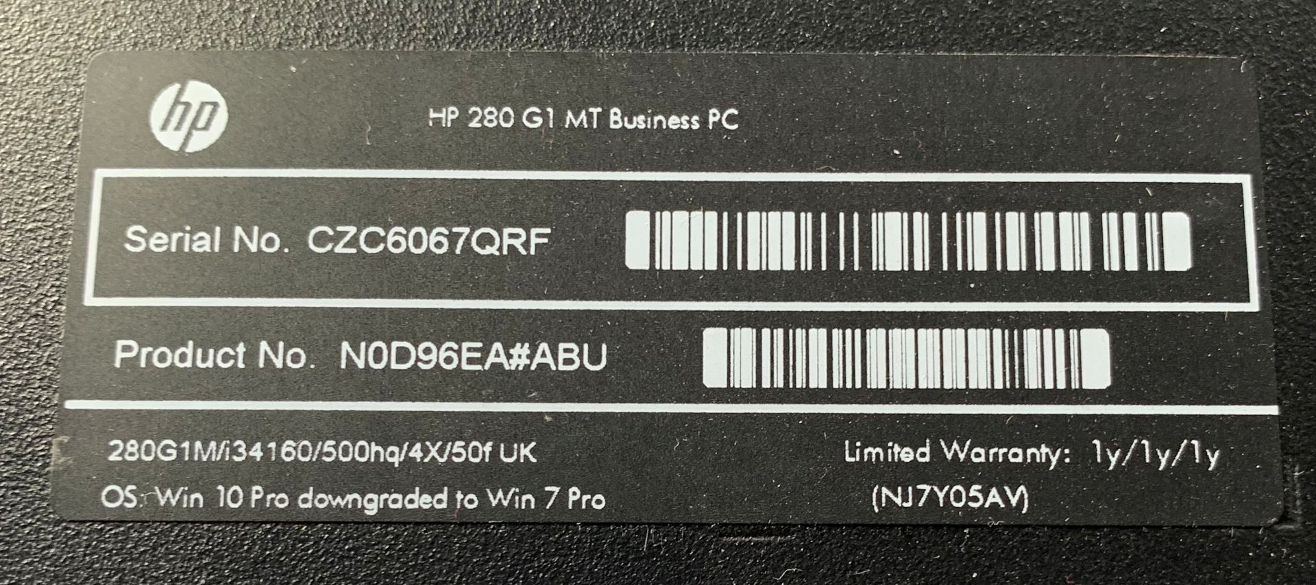 HP 280 G1 MT Business Desktop Computer | Intel Core i3-4160 3.60GHz - Image 3 of 3