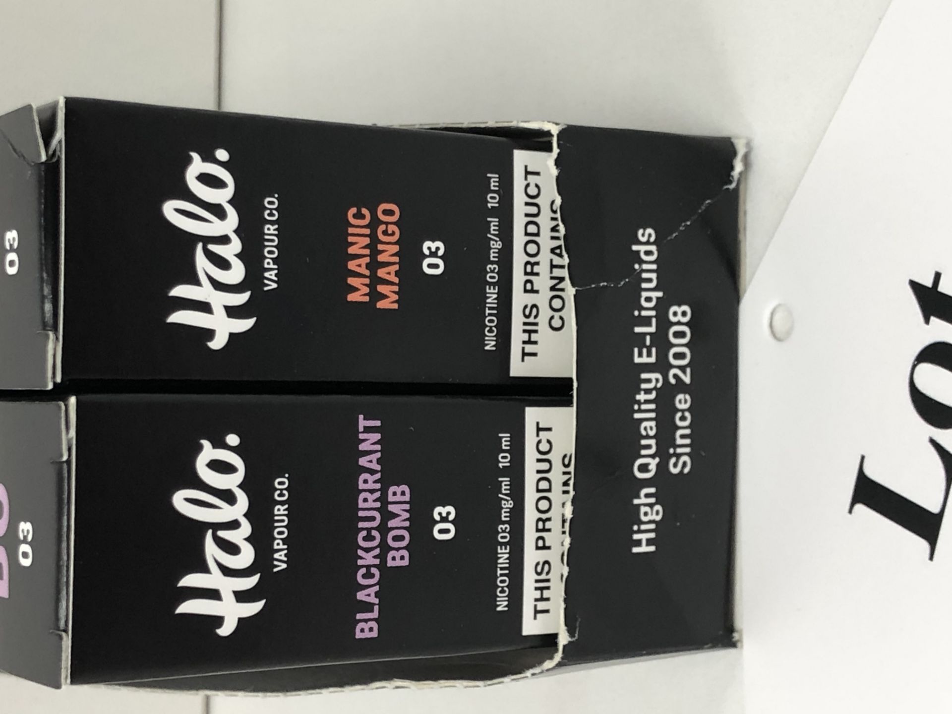 10 x BNIB - 10 ml Vapour co Blackcurrant Bomb / Manic mango Halo 3 Mg/Ml - Image 3 of 3