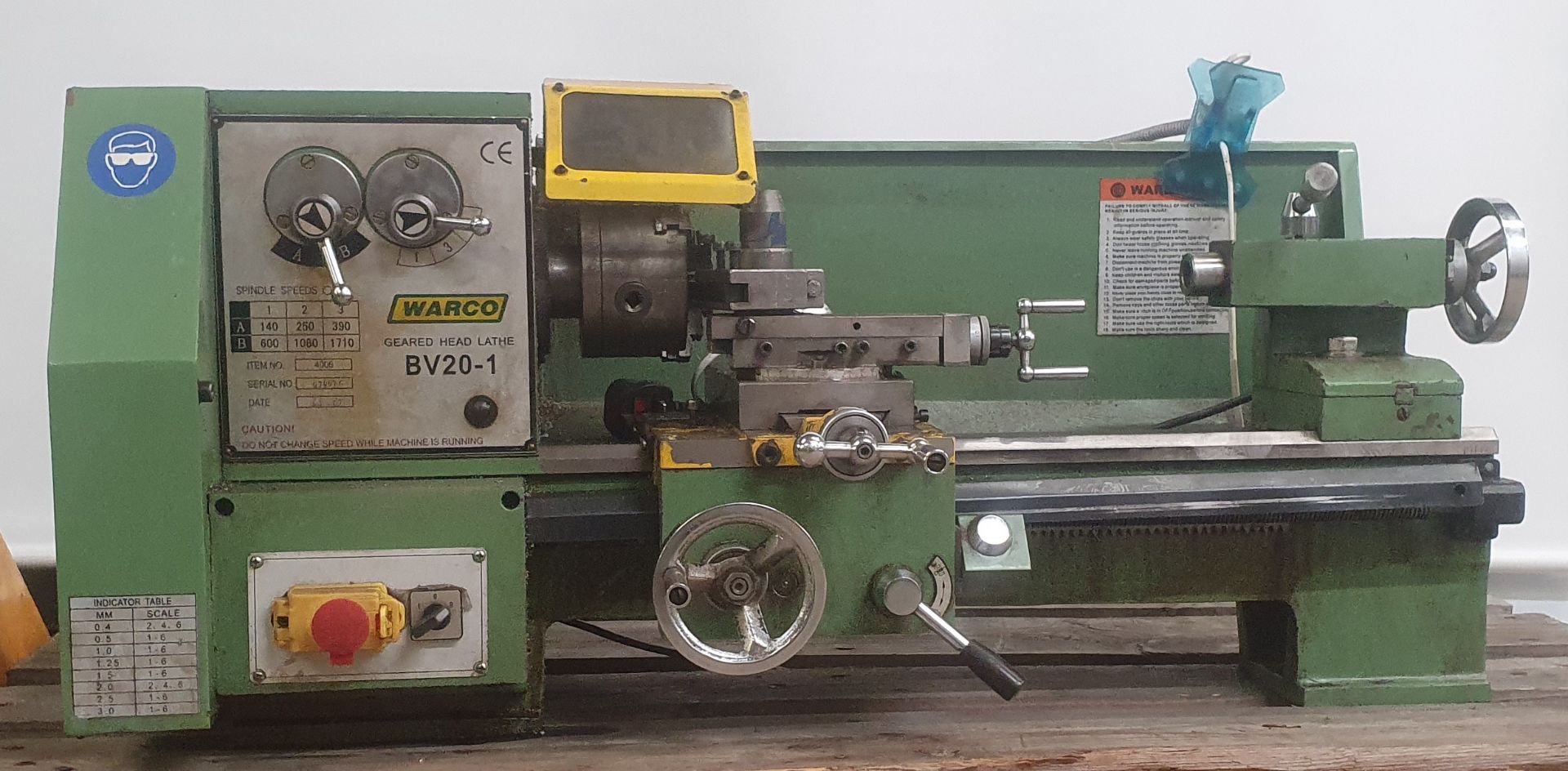 Warco BV20-1 Geared Head Lathe