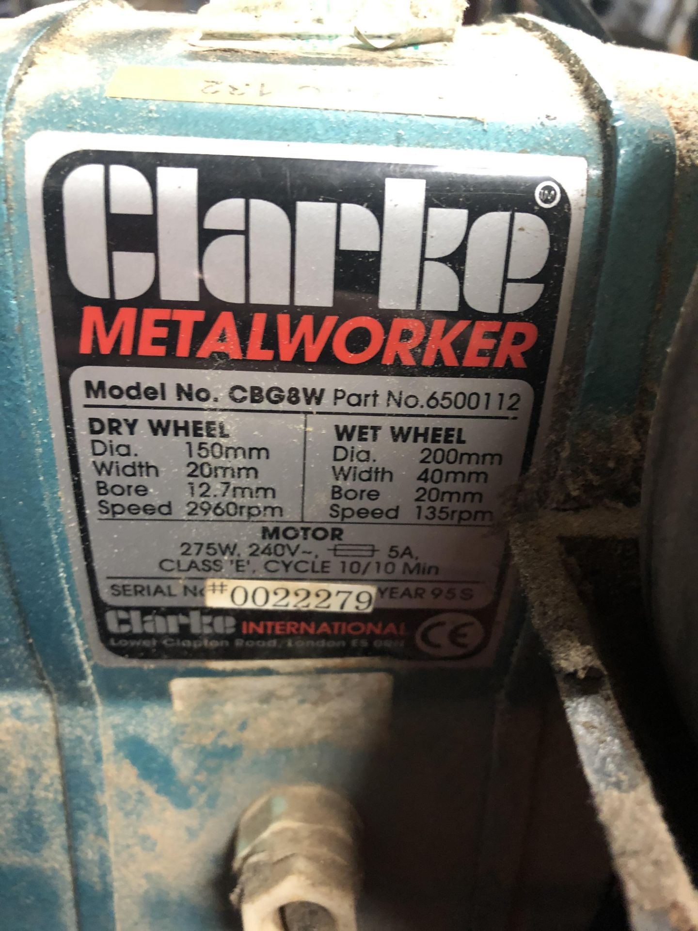 Clarke Metalworker CBG8W Whetstone Bench Grinder - Image 6 of 6