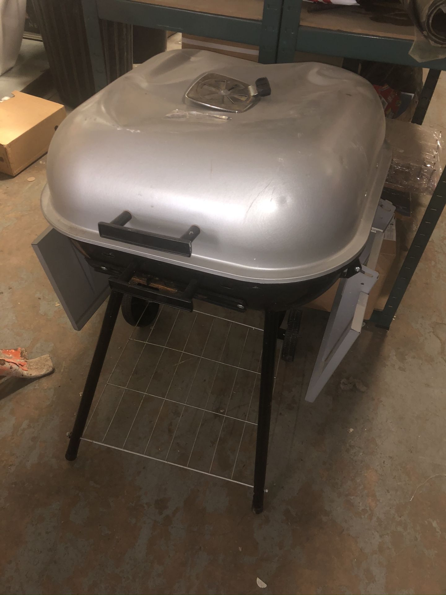 Outdoor BBQ grill on stand