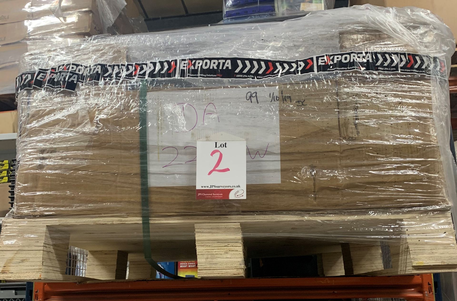 Pallet of Exporta dunnage fast flow air bags