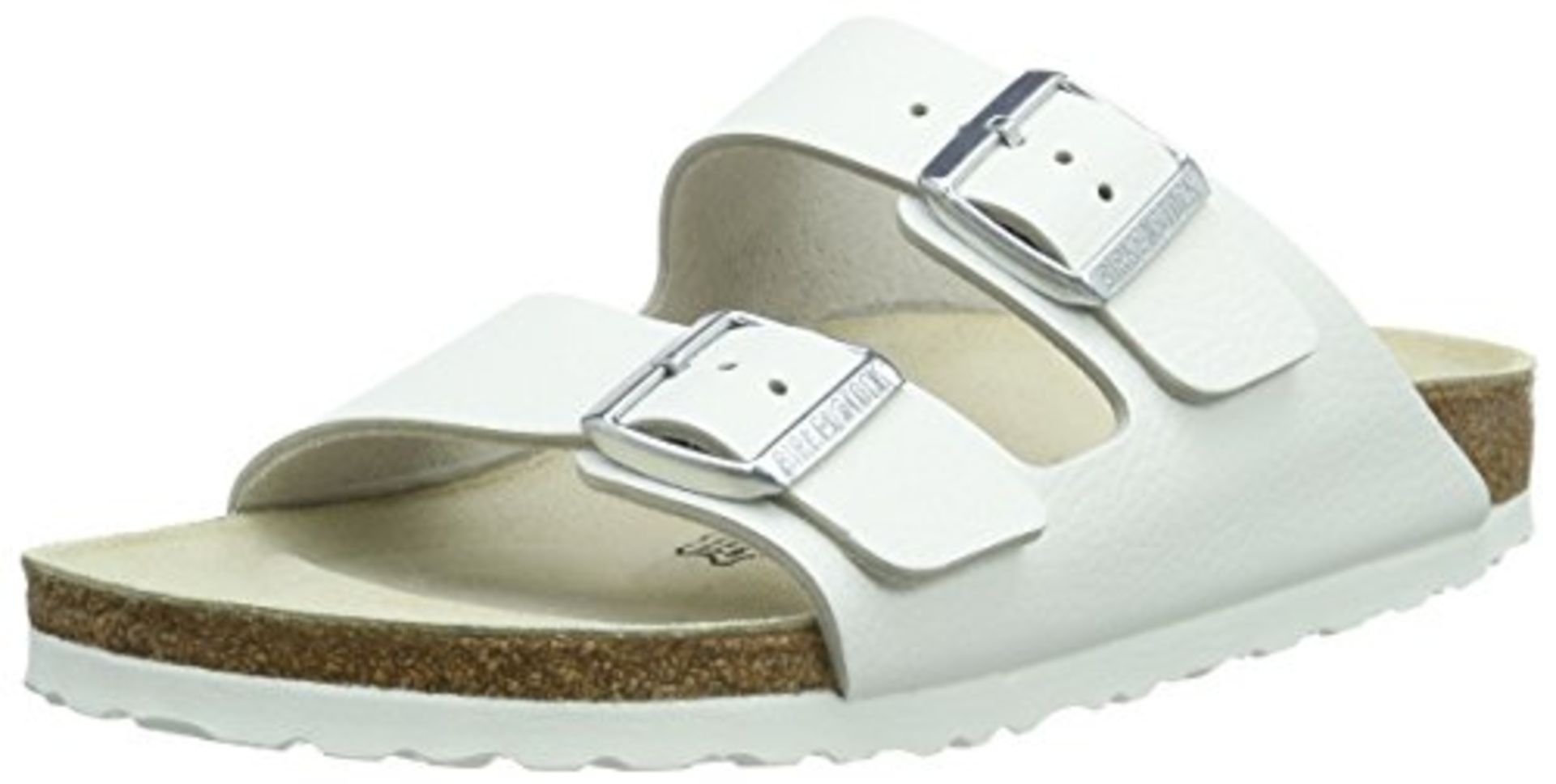 Birkenstock Unisex Adults' Arizona Slim Sandals, White (Weiss), 10.5 UK (Slim) (45 EU) 10.5 UK Unise