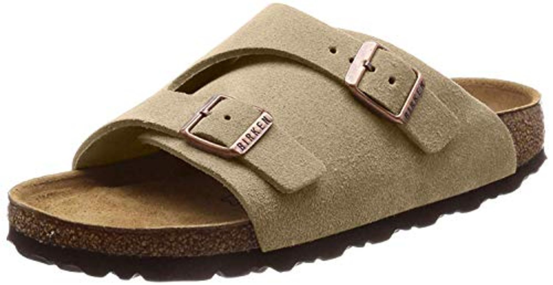 Birkenstock Unisex Zürich Suede Leather Sandals Soft-Footbed Regular Mocca Size EU 36 - UK L3.5 3.5