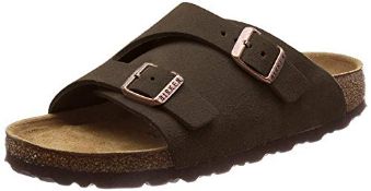 Birkenstock Unisex Zürich Suede Leather Sandals Soft-Footbed Regular Mocca Size EU 36 - UK L3.5 3.5