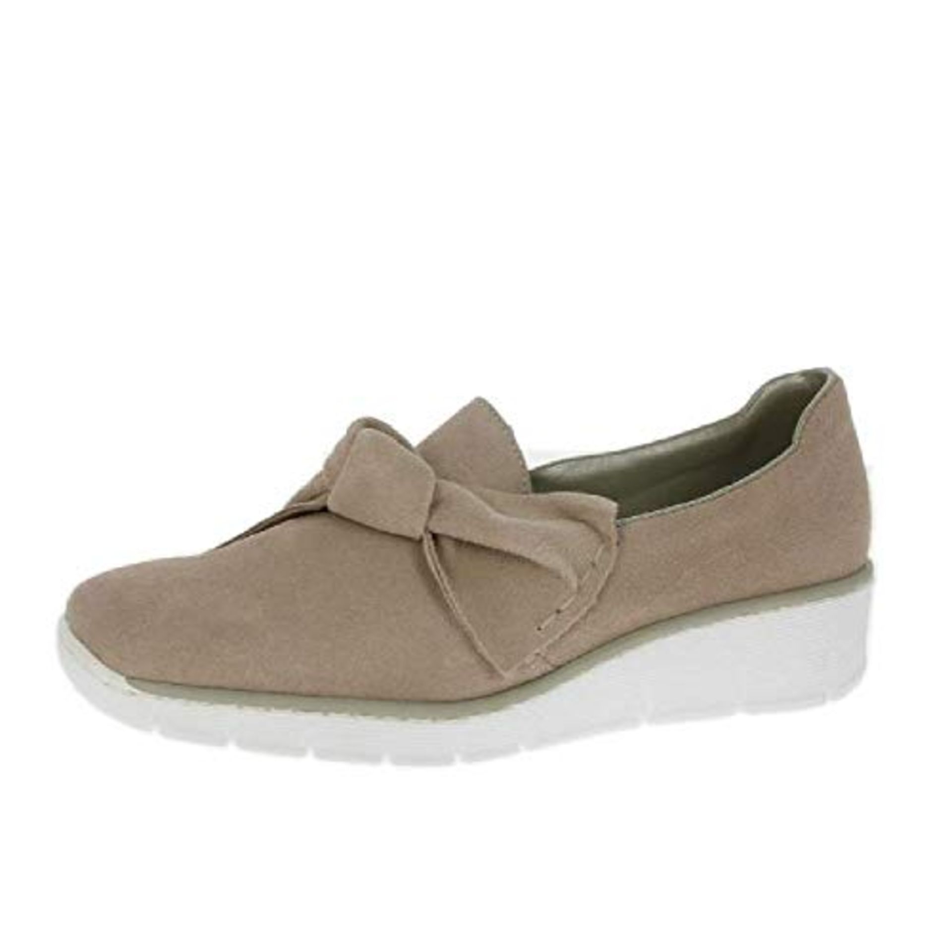 Rieker 537Q4 Suede Leather Loafer Shoes Low Wedge Rosa 5 UK 6 UK Women’s |4059954976813