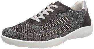 Remonte Women's R3503 Low-Top Sneakers, Black (Schwarz-Silver/Graphit 02), 4 UK 6.5 UK Women’s R3503