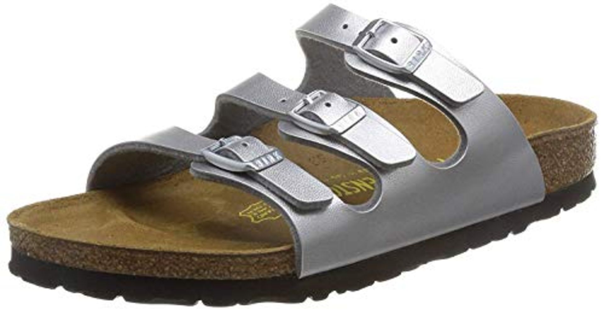 Birkenstock Florida Birko-Flor Narrow Fit Womens Sandals, Silver (Silver), 3 UK (36 EU) 3 UK Women’s