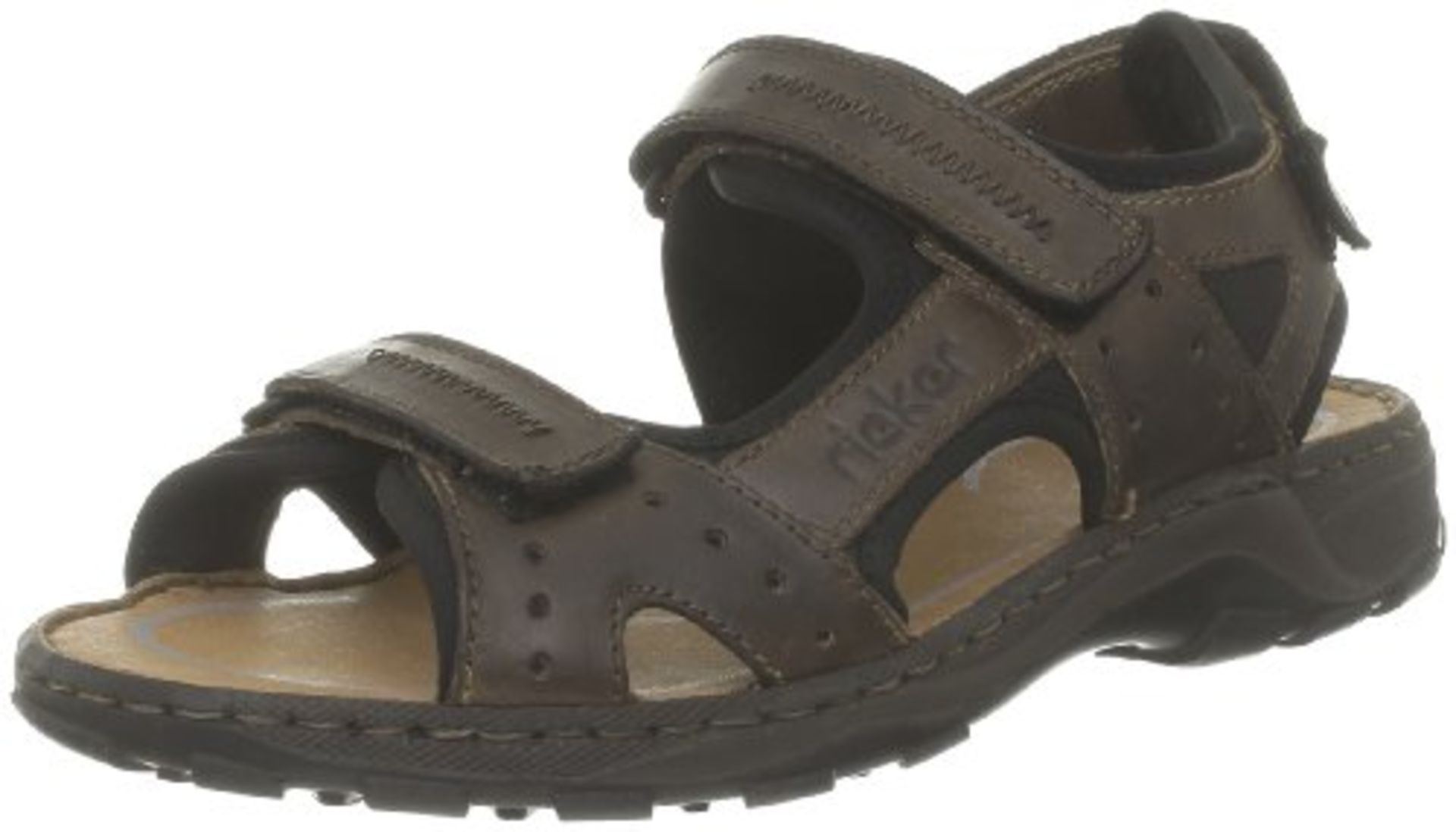 Rieker Men's 26061/25 Fashion Sandals Brown Brown 7.5 7.5 UK Men’s 26061_nougat/schwarz/nougat / 25