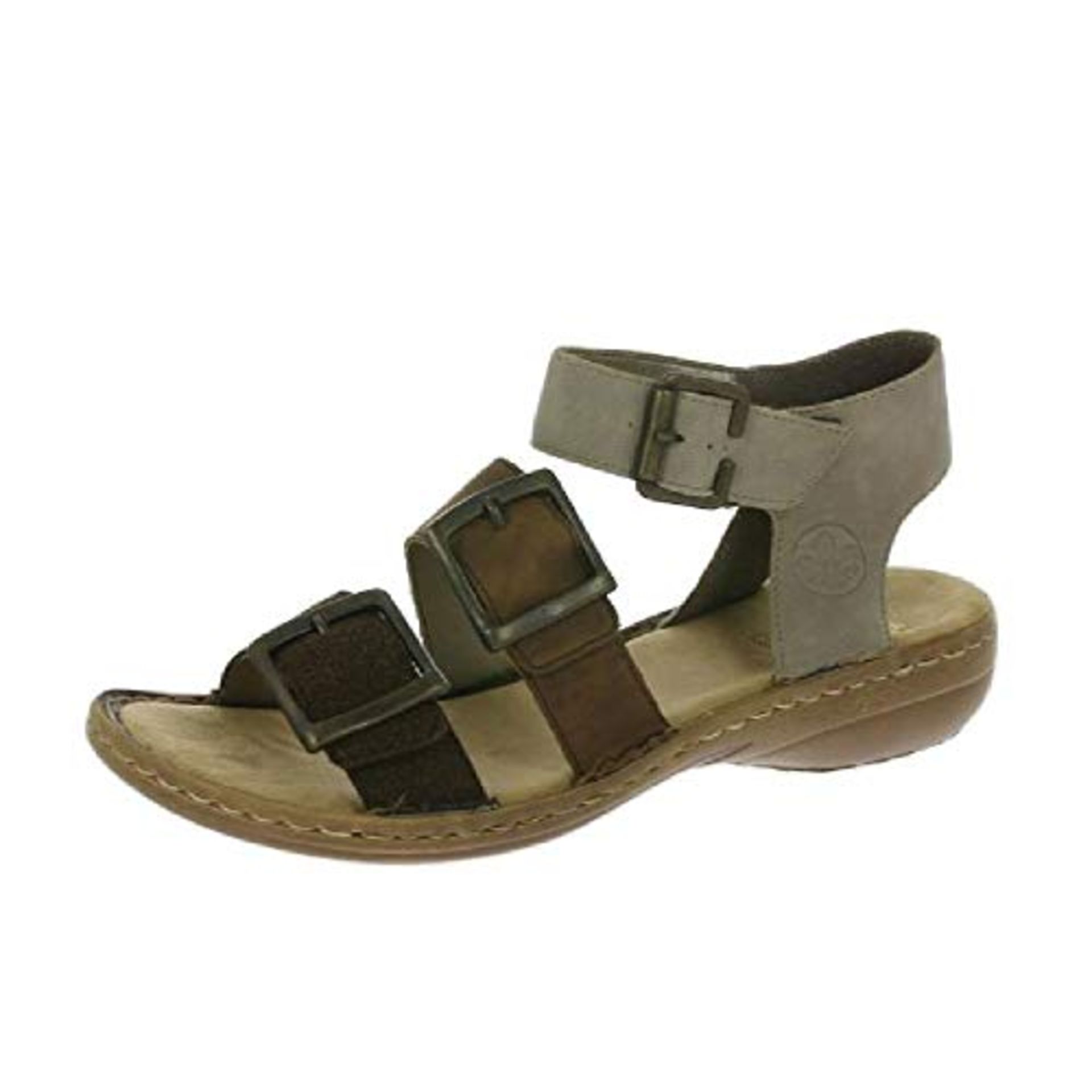 Rieker 608C3-25 Brown Flat Velcro Sandal. 6 6 UK Women’s |4059954834779