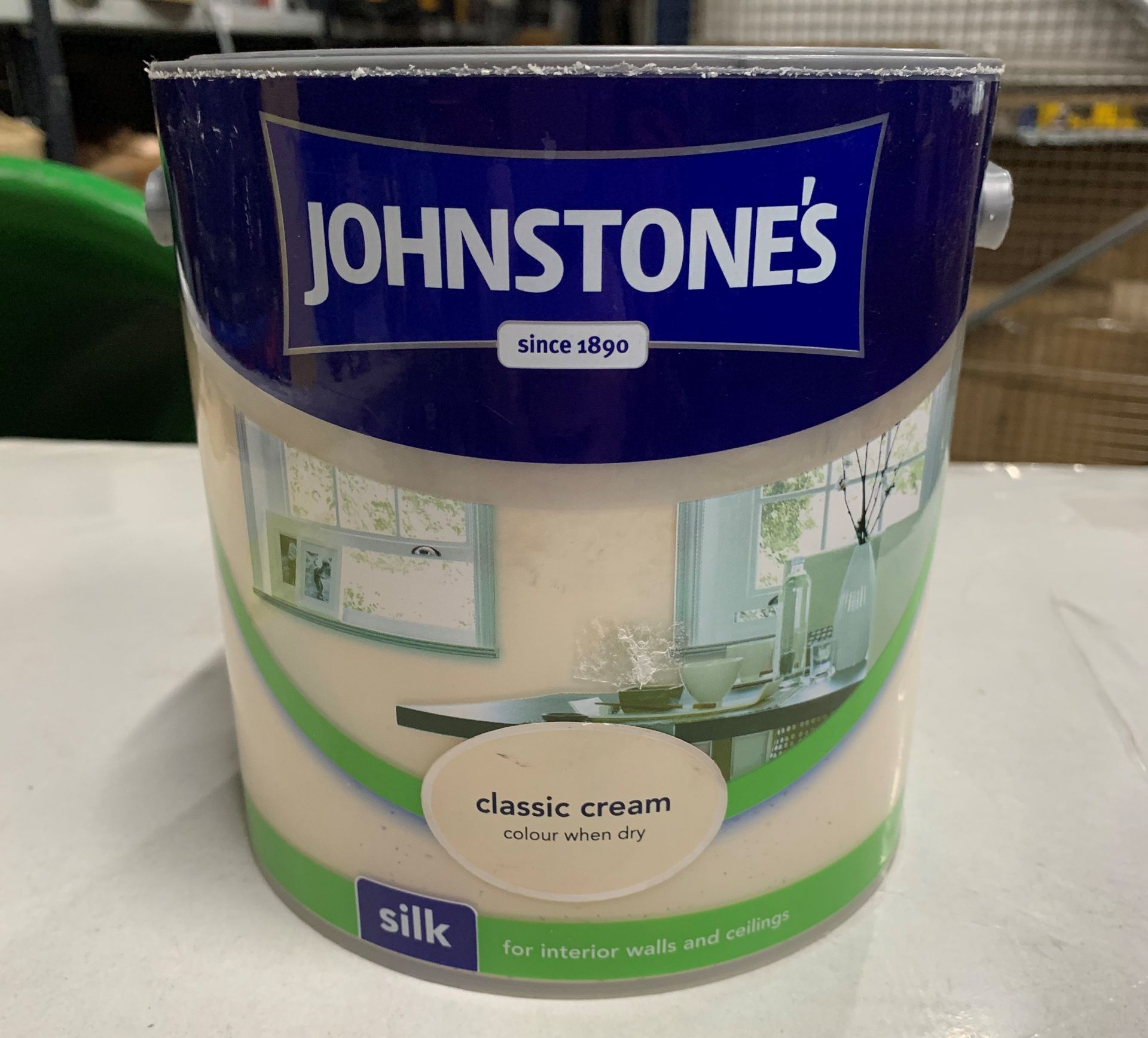 9 x Johnstone's 2.5 Litre tubs of various coloured paints