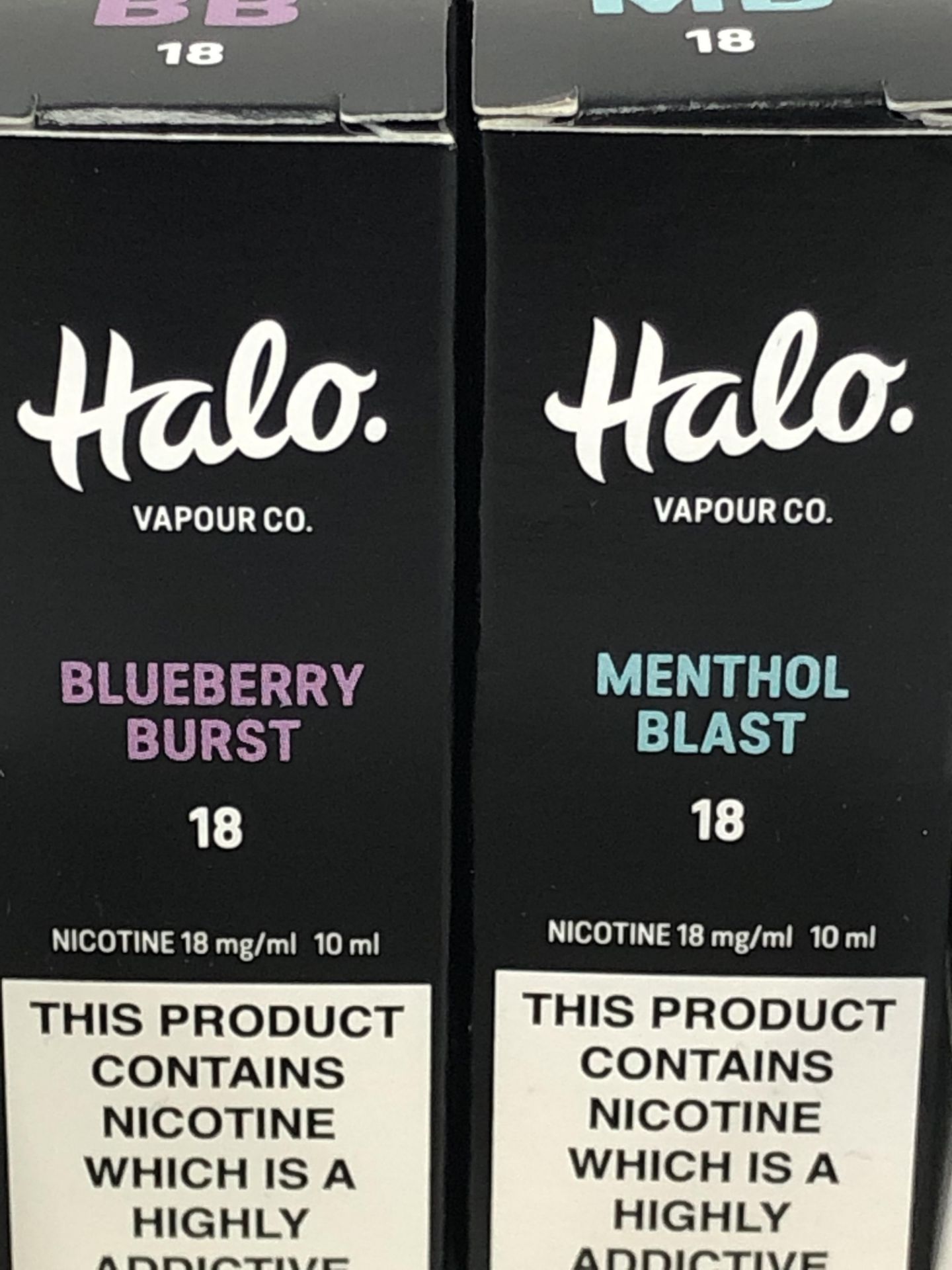 8 x Vapour co Blueberry burst Menthol blast halo 18 Mg/Ml BNIB- 10 ml |96129593 96129975 - Image 6 of 7