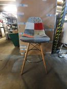 Pair of fabric patch pattern bar stools