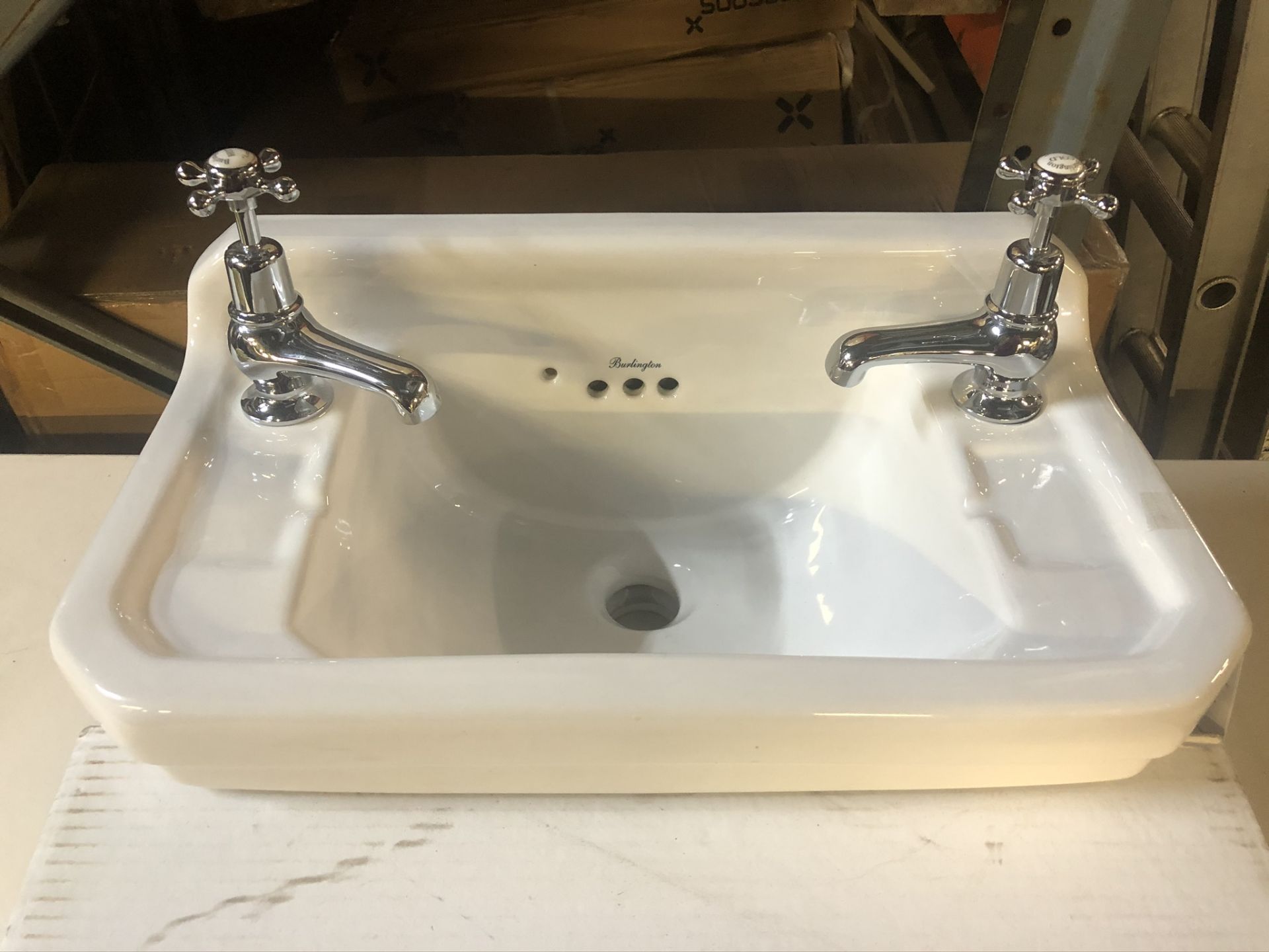 Ex Display Burlington Ceramic Washbasin w/ Hot & Cold Taps