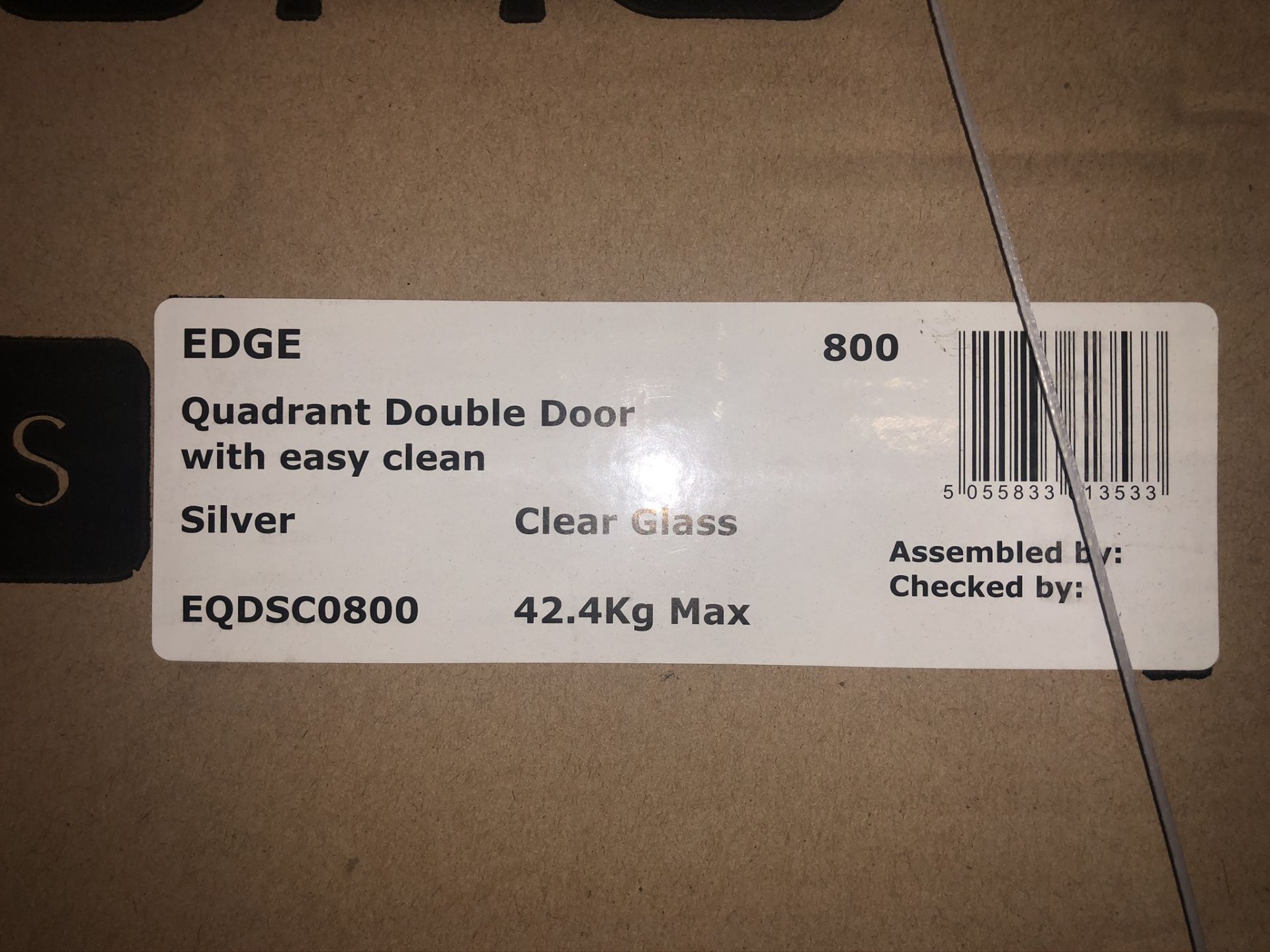 Simpsons Edge EQDSC0800 Double Door Quadrant Shower Enclosure w/ Easy Clean | Silver - Image 3 of 3