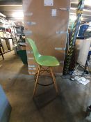 6 x Lime green plastic bar stool's