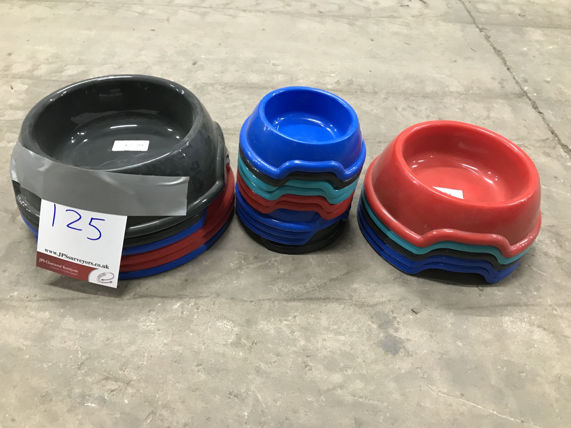 Various Coloured Dog Bowls