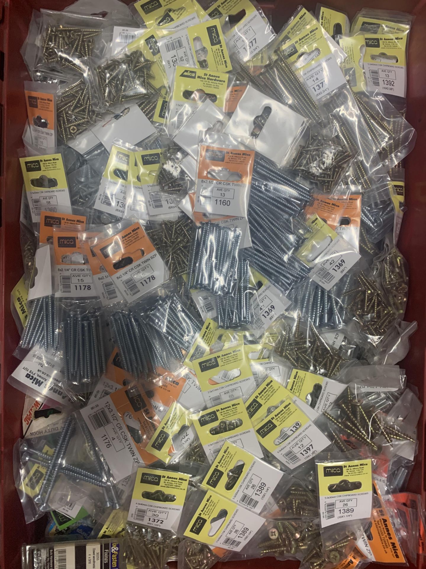 Box Containing Single Packs Of Screws,Nuts,Bolts