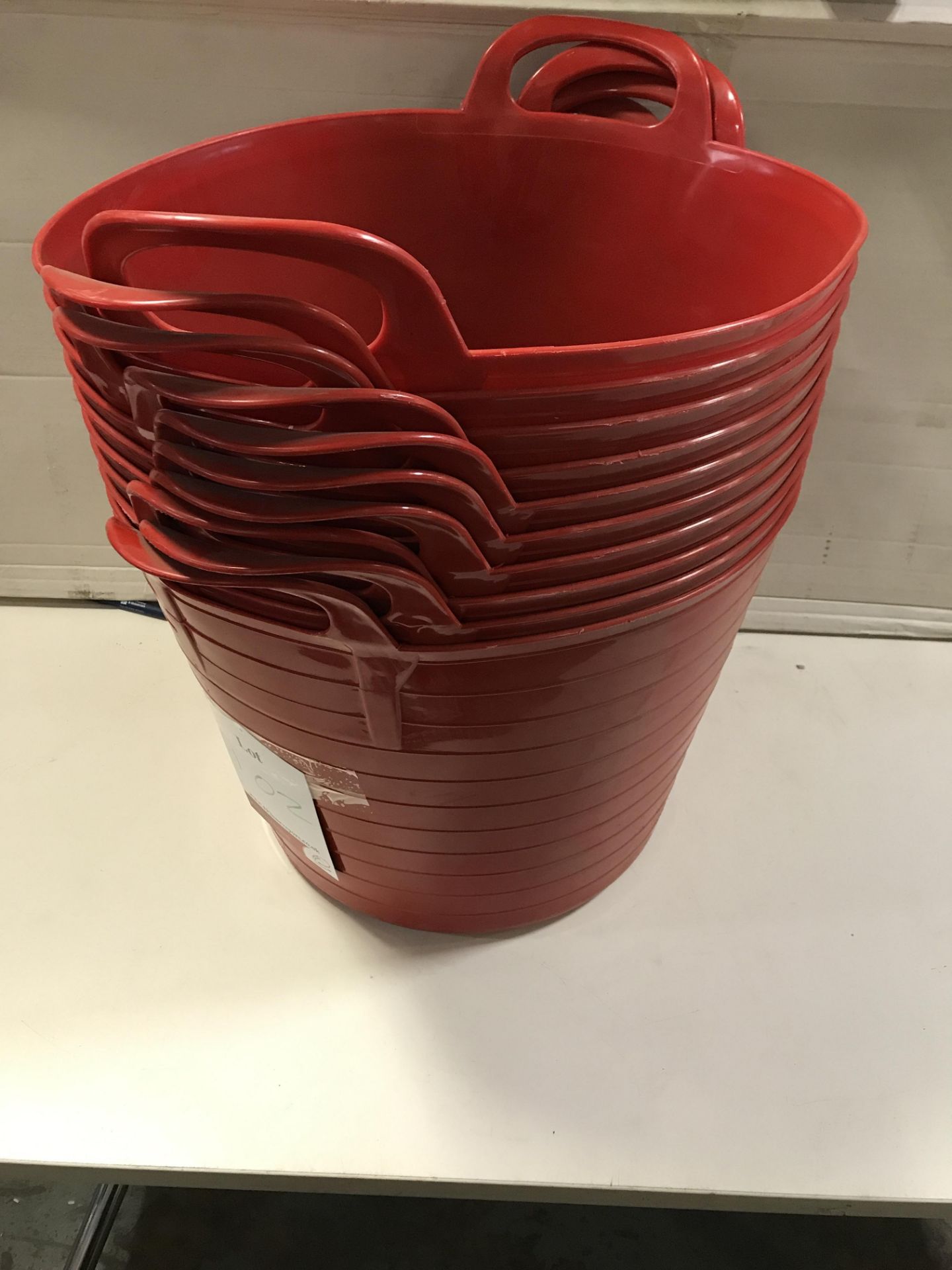 10 x Rubber Buckets w/Handles - 14 in