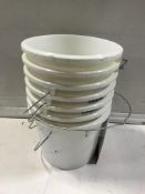 7 x White Buckets w/ Handles