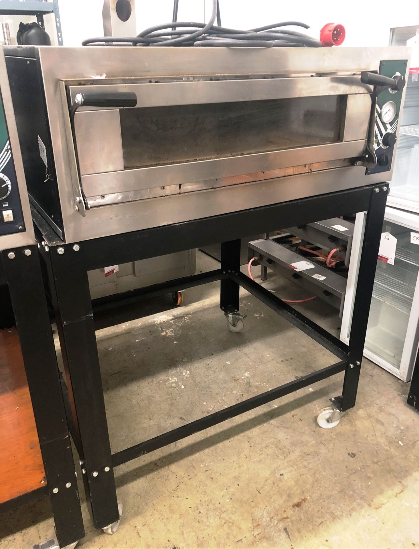 Hostek Dual 4 New Wide Single Deck Pizza Oven on Mobile Stand | YOM: 2018 - Image 2 of 6