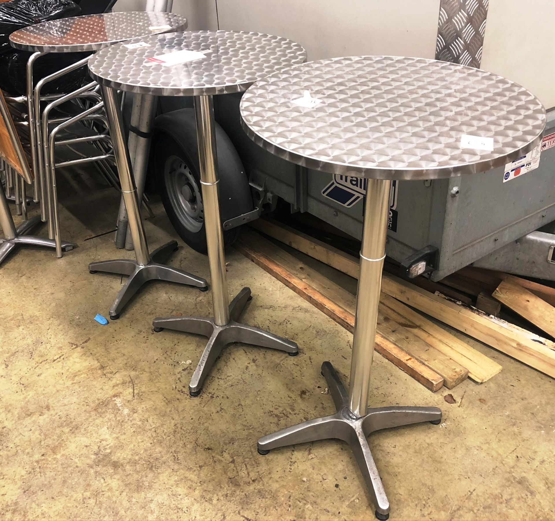 3 x Stainless Steel Bar Tables