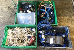 Mixed Lot of Extension Leads & Plugs - As Pictured
