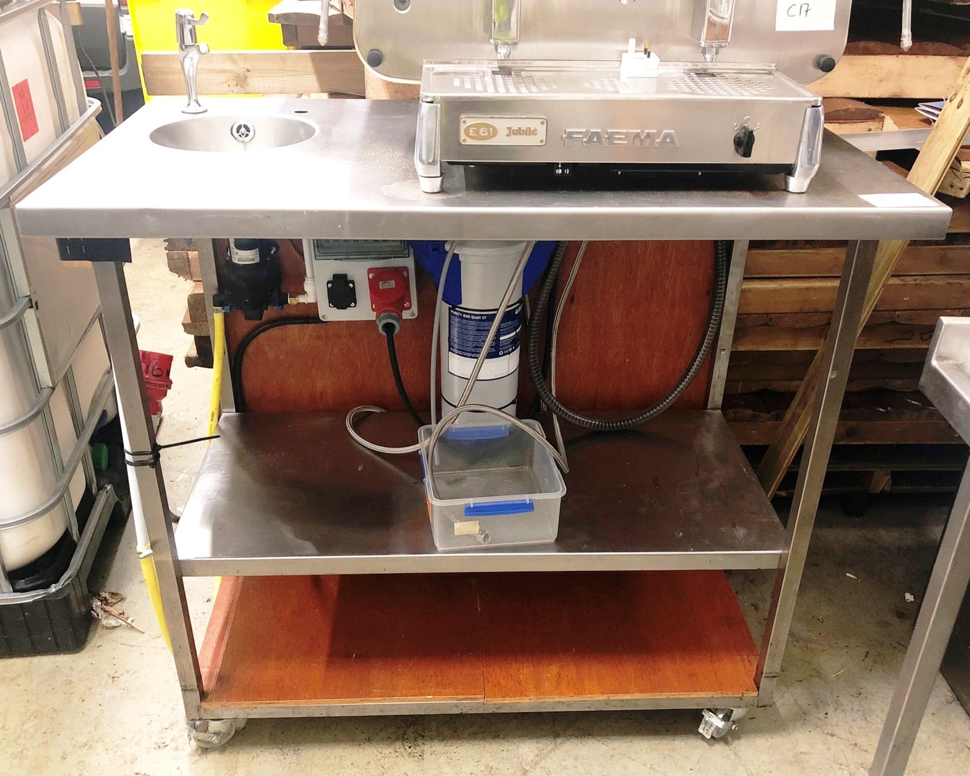 Mobile Stainless Steel Preparation Table w/ Hand Sink & Brita Purity Water System - Image 2 of 5