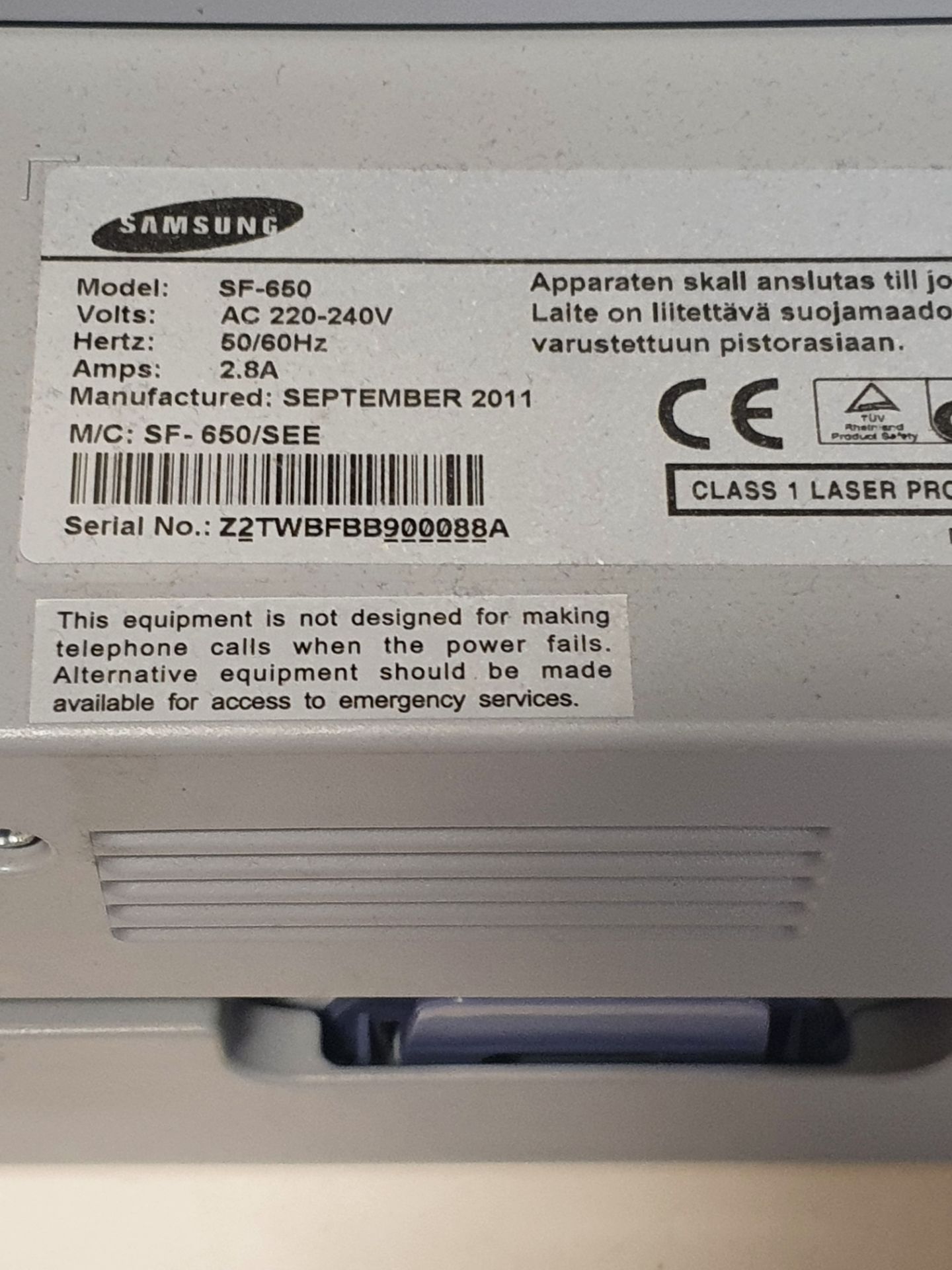 Samsung Fax Machine | SF-650 - Image 4 of 4