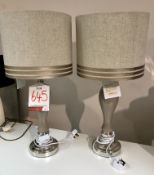 Pair of Ex Display Classic Glass Table Lamp in Taupe Pearl w/ Linen Shade | RRP£178