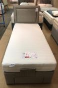 Ex Display MiBed Lindale Latex Adjustable Single Pocket Mattress w/ Single Drawer Bed Frame & Headbo