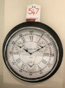 Ex Display Wall Mounted Nickle World Time Zone Analog Clock | RRP£100