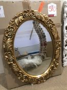 Ex Display Wall Mountable Oval Mirror in Gold