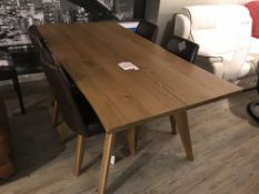 Ex Display Bentley Designs Cadell Rustic Oak Dining Table w/ 4 x UPH Faux Leather Chairs | RRP1,559