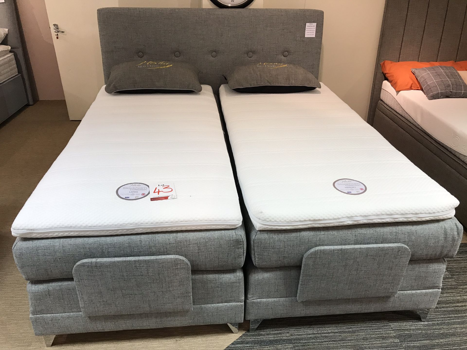 Ex Display Hestia Stockholm Latex/Memory Foam Motion Plus Super King Bed Set w/ Adjustable Bed Frame