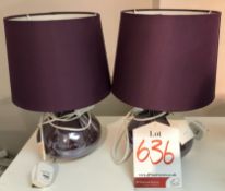 Pair of Ex Display Pacific Table Lamps in Purple