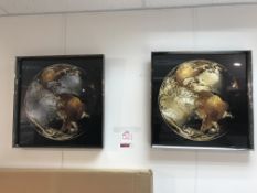 2 x Ex Display Wall Mounted Planet Pictures | 29" x 29"