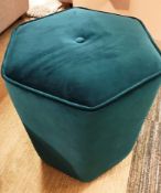 Ex Display Ashley Manor Small Hex Stool - Soho Teal - RRP£240