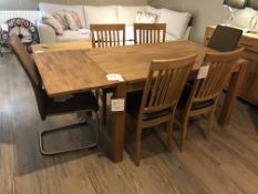 Ex Display Unique Malmo Royal Oak Dining Table w/ 6 Chairs & Extension Leaf | 140 x 90cm