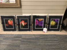 4 x Various Ex Display L K Bradley Wall Mounted Flower Themed Pictures | 20" x 16"