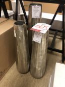 Set of 3 Silver Abstract Aluminium Vases RRP £245