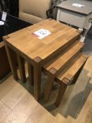 Ex Display Nest of 3 Wooden Oak Tables