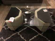 Ex Display Stressless Duo Glass Coffee Table w/ 2 Stools | RRP£1,837