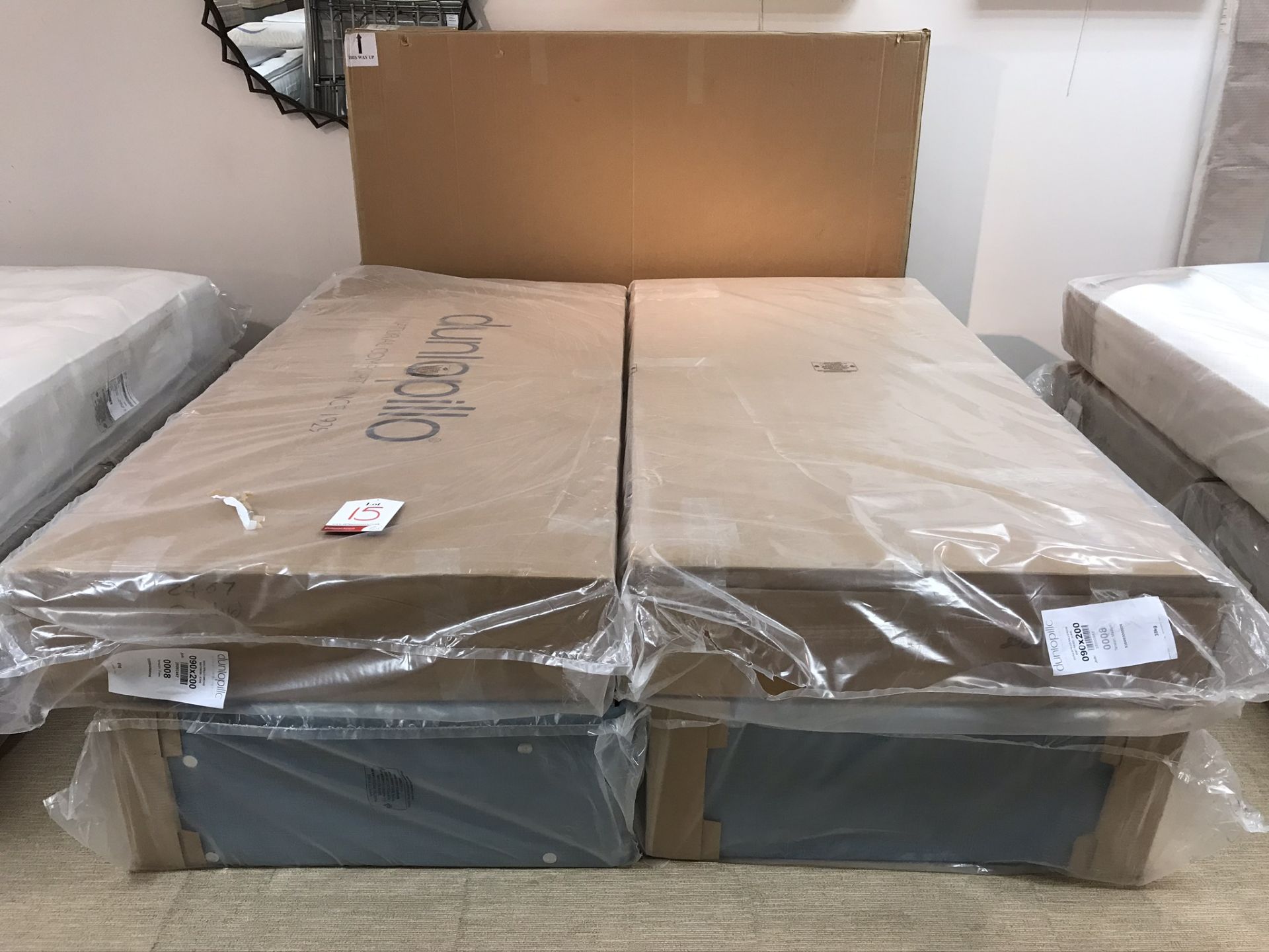 New Dunlopillo King Size Bed Set w/ Slatted Divan & Lorton Extra Height Headboard | RRP£5,786