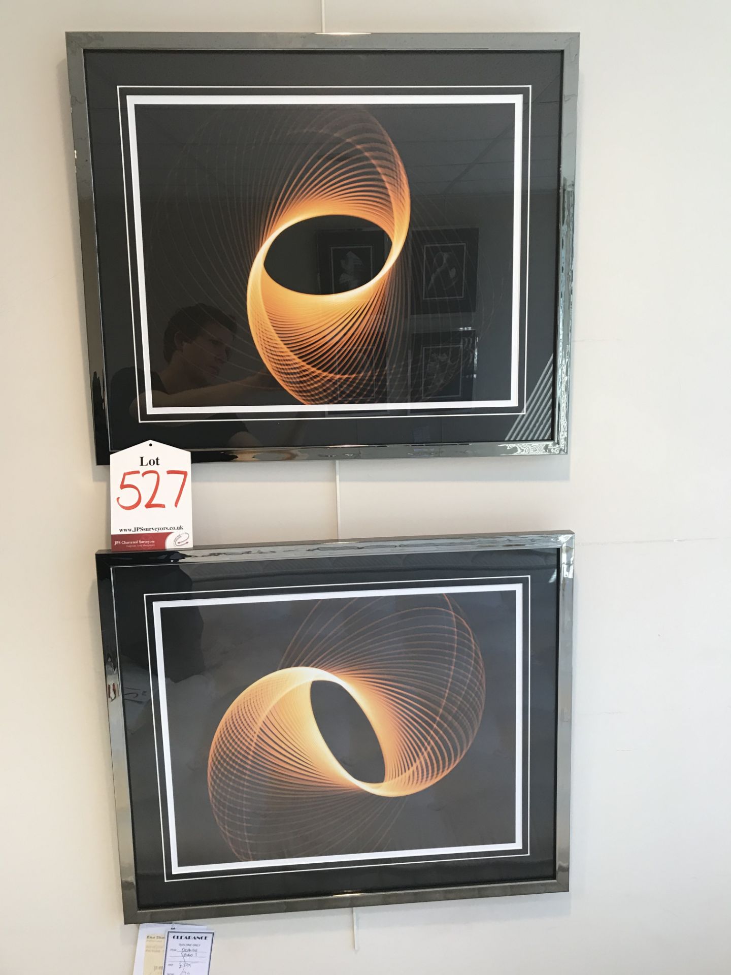 2 x Ex Display L K Bradley Orange Spiro Pictures | 24" x 20" | RRP£278