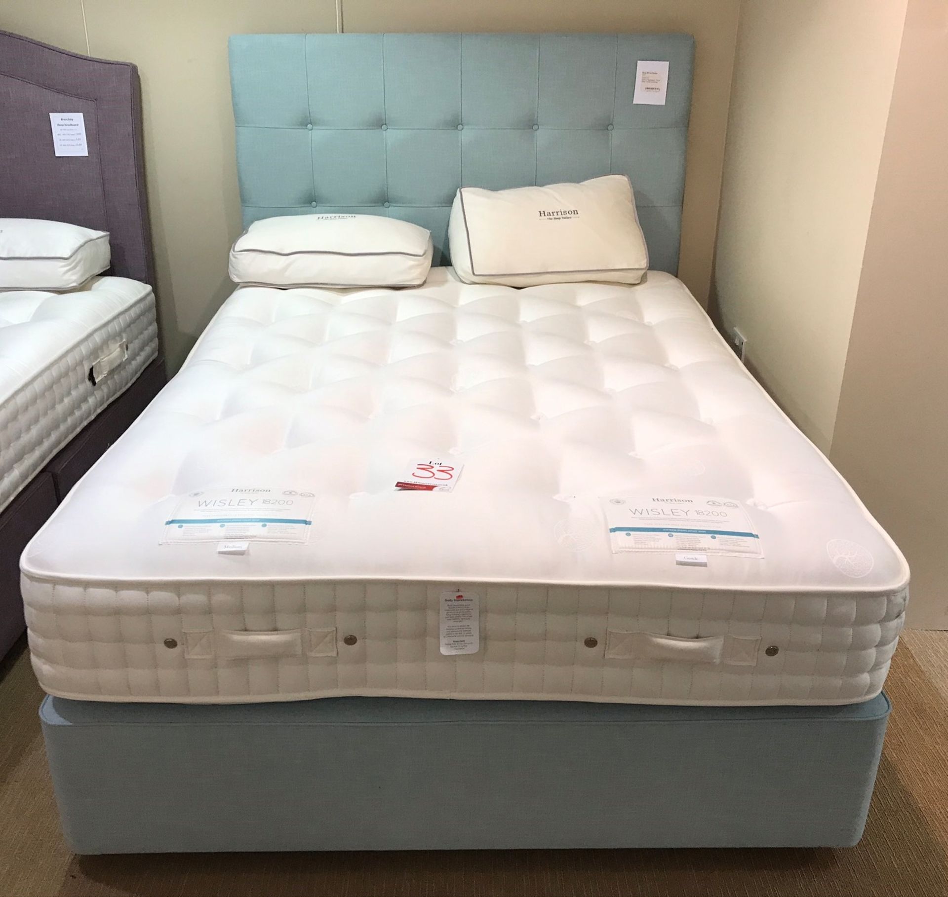 Ex Display Harrison Wisley 18200 King Size Mattress - Gentle/Medium w/ True Edge 2500 Divan Set & He