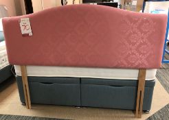 Ex Display Fabric Headboard with Floral Pattern Finish