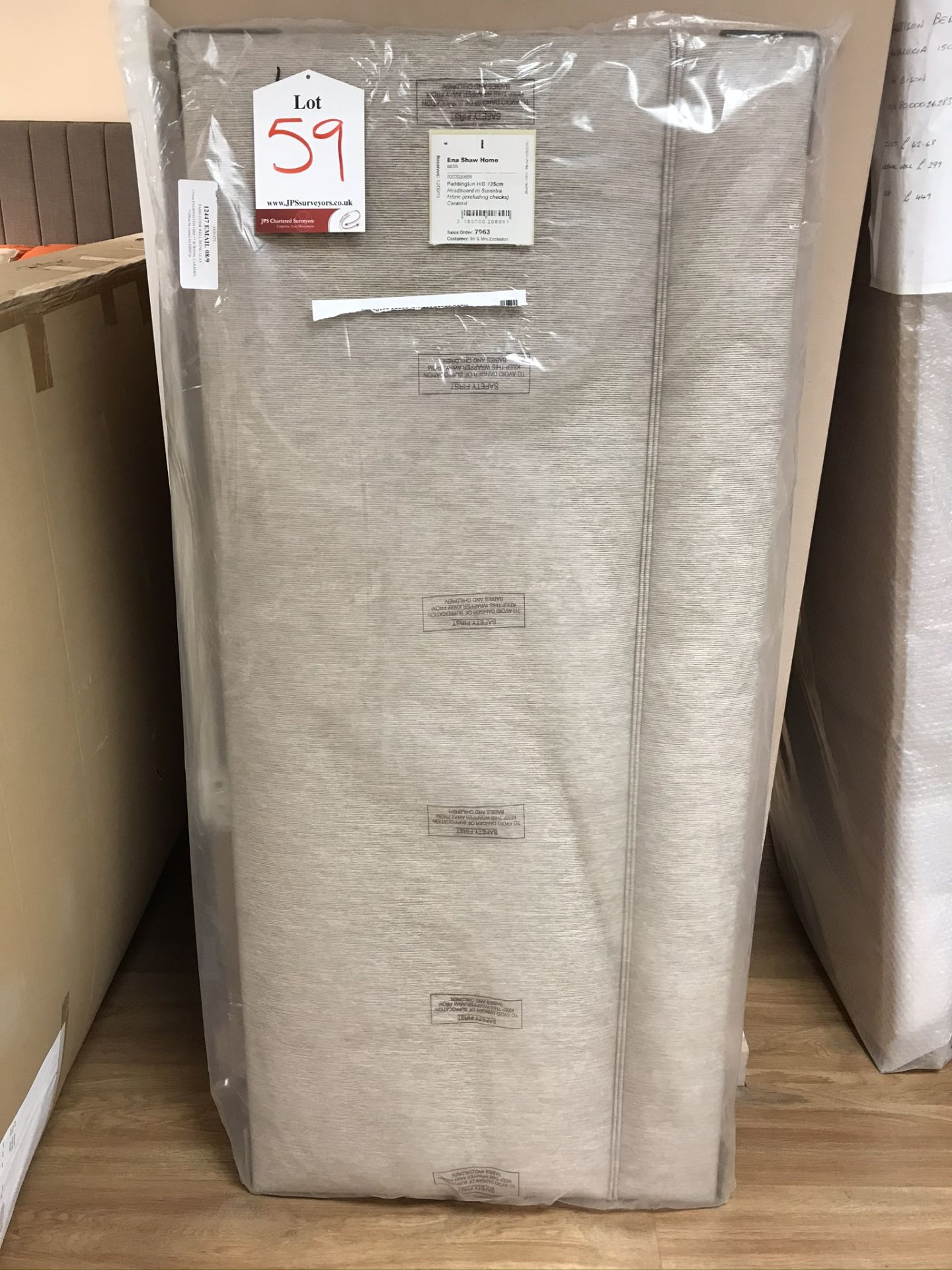 New Sweet Dreams 135cm Paddington Headboard in Sumatra Fabric & Caramel | RRP£101