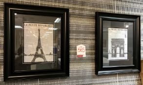 2 x Ex Display Wall Mounted Mendez Cherrytree Paris Journal Pictures | 22" x 18"
